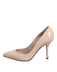 Dolce & Gabbana Beige Patent Leather Stiletto Heel Pumps Shoes