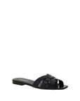 Saint Laurent Black Calf Leather Bos Taurus Strap-On Sandals