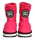 Dolce & Gabbana Pink White Viscose Padded Mid Calf Boots Shoes