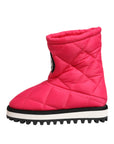 Dolce & Gabbana Pink White Viscose Padded Mid Calf Boots Shoes