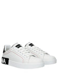 Dolce & Gabbana White Leather Low Top Sneakers