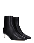 Off-White Black Leather Ankle Boots