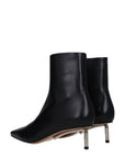 Off-White Black Leather Ankle Boots