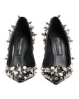 Dolce & Gabbana Black Crystals Studs Stiletto Pumps Shoes