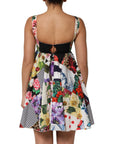 Dolce & Gabbana Multicolor Patchwork Cotton AlineMini Dress