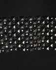 Dolce & Gabbana Black Crystal Embellished Collared Mini Dress