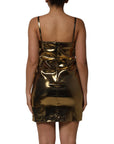 Dolce & Gabbana Metallic Gold Sleeveless A-line Mini Dress