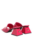 Dolce & Gabbana Pink Open Toe Block Heel Mules Sandals Shoes