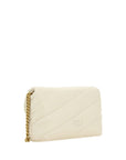 PINKO White Calf Leather Bos Taurus Shoulder Bag