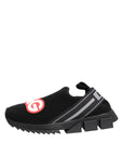 Dolce & Gabbana Black Grey Slip On Sorrento Sneakers Shoes