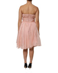 Dolce & Gabbana Pink Silk Chiffon A-line Pleated Midi Dress