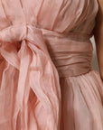 Dolce & Gabbana Pink Silk Chiffon A-line Pleated Midi Dress