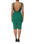 Dolce & Gabbana Dark Green Sleeveless Rayon Bodycon Dress