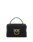 PINKO Black Calf Leather Bos Taurus Handbag