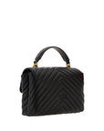 PINKO Black Calf Leather Bos Taurus Handbag