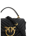 PINKO Black Calf Leather Bos Taurus Handbag