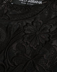 Dolce & Gabbana Black Silk Lace Trim Long Sleeves Blouse Top