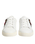 Dolce & Gabbana White Leather Sacred Heart Patch Sneakers Shoes