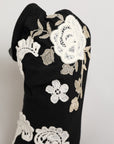 Dolce & Gabbana Black White Embroidered Jersey Stiletto Boots Shoes