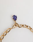 Dolce & Gabbana Gold Brass Crystal Pearl Purple Floral Pendant Jewelry Necklace