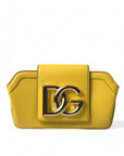 Dolce & Gabbana Yellow Smooth Leather DG Logo Clutch Crossbody Case Bag