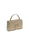 PINKO Beige Calf Leather Bos Taurus Handbag