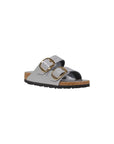 Birkenstock Gray Leather Flat Sandals