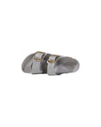 Birkenstock Gray Leather Flat Sandals