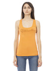 Just Cavalli Orange Viscose Women's Top