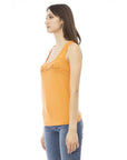 Just Cavalli Orange Viscose Women's Top