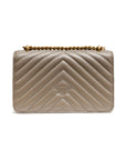 PINKO Grey Leather Love One Mini Shoulder Bag