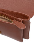 PINKO Brown Leather Love Boucle Riga Shoulder Bag