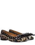 Ganni Brown Fabric Ballet Flats