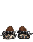 Ganni Brown Fabric Ballet Flats