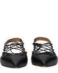 Moschino Black Leather Flats