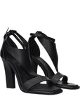 Max Mara Black Leather Stiletto Heel Sandals