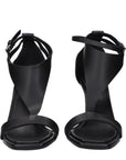 Max Mara Black Leather Stiletto Heel Sandals