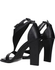 Max Mara Black Leather Stiletto Heel Sandals