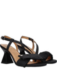 Ganni Black Fabric Platform Sandals