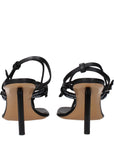 Off-White Black Leather Flip-Flop Sandals
