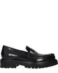 Off-White Black Leather Slip-On Loafers
