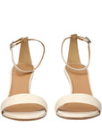 Off-White Beige Leather Platform Sandals