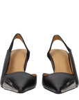 Off-White Black Leather High Heel Pumps