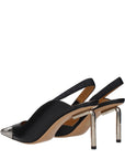 Off-White Black Leather High Heel Pumps