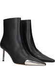 Off-White Black Leather Ankle Boots