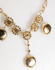 Dolce & Gabbana Gold Crystal Clock Pendant Statement Jewelry Necklace