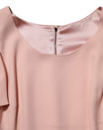 Dolce & Gabbana Pink Viscose Short Sleeves Sheath Midi Dress