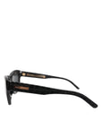 Dolce & Gabbana DG4177 Black Leather Frame Tinted Lens Sunglasses
