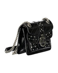 Gaelle Paris Black Polyurethane Women Shoulder Bag