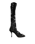 Dolce & Gabbana Black Pumps Taormina Lace Socks Boots Shoes